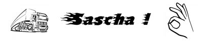 Beleuchtetes LKW Namensschild mit  Sascha !  LED Gravur