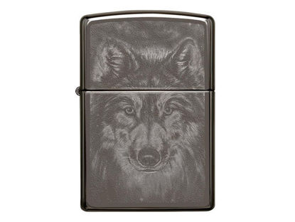 Zippo Feuerzeug - Wolf Schwarz/Weiß