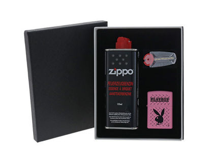 Zippo Geschenkbox mit Zippofeuerzeug "Playboy"+ Zippobenzin + Zipposteine