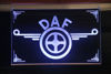 DAF Classic - LKW Rückwandschild Das DAF Classic Logo, individuell, elegant und hoch dekorativ, im Plexiglass verewigt. Mit einem einzigartigem Beleuchtungseffekt, dank unserer speziellen Gravurtechnik. In Ihrem Auftrag gefertigt mit allem was dazu gehört, samt Beleuchtung und Stromversorgung....