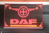 DAF Modern - LKW Rückwandschild Das DAF Modern Logo, individuell, elegant und hoch dekorativ, im Plexiglass verewigt. Mit einem einzigartigem Beleuchtungseffekt, dank unserer speziellen Gravurtechnik. In Ihrem Auftrag gefertigt mit allem was dazu gehört, samt Beleuchtung und Stromversorgung....