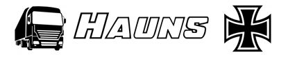 Beleuchtetes LKW Namensschild mit Hauns  LED Gravur