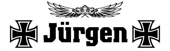 Beleuchtetes LKW Namensschild mit Jürgen LED Gravur