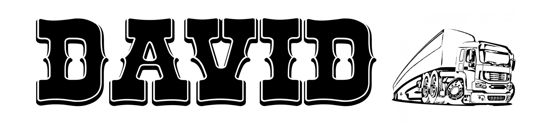 Beleuchtetes LKW Namensschild mit David LED Gravur