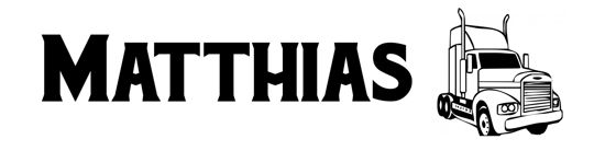 Beleuchtetes LKW Namensschild mit Matthias LED Gravur