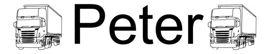 Beleuchtetes LKW Namensschild mit Peter LED Gravur