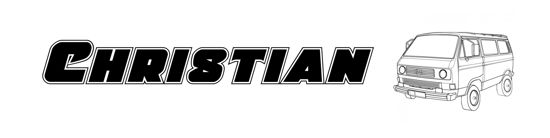 Beleuchtetes LKW Namensschild mit Christian  LED Gravur