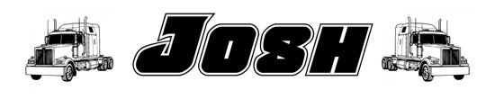 Beleuchtetes LKW Namensschild mit Josh LED Gravur
