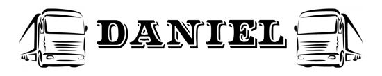 Beleuchtetes LKW Namensschild mit Daniel LED Gravur