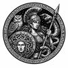 Athena Schieferuntersetzer – Griechische Mythologie mit Eule & Schlange