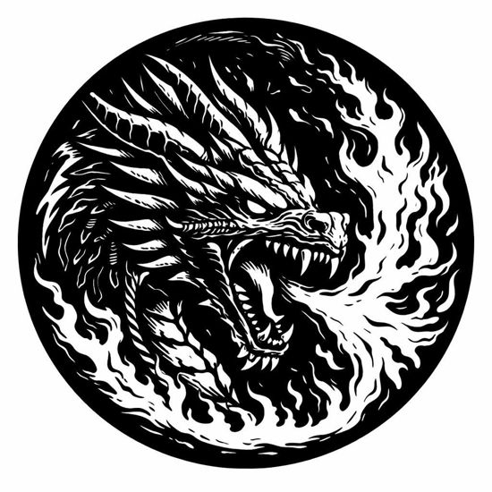 Drachenkopf Untersetzer aus Schiefer – Flammen Fantasy Design