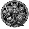 Schieferuntersetzer Freya mit Katzen und Schiff