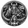Loki Schieferuntersetzer – Nordische Mythologie mit Fenrir & Jörmungandr