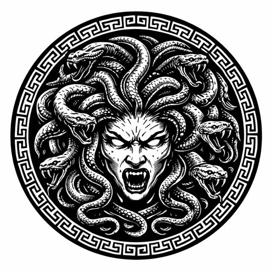 Medusa Schieferuntersetzer – Griechische Mythologie Deko