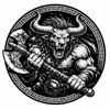Minotaurus Schieferuntersetzer – Episches Krieger Design