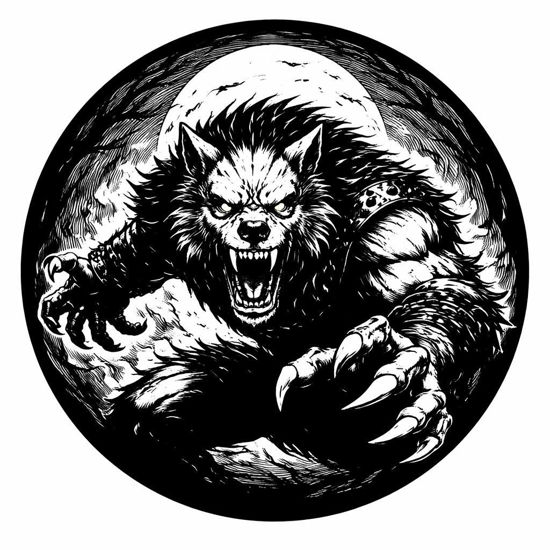 Werwolf Schieferuntersetzer – Dunkles Fantasy & Horror Design